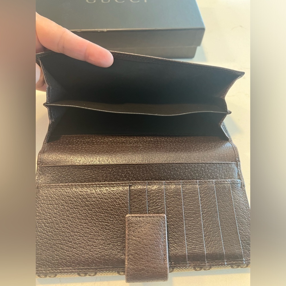 Authentic GUCCI wallet GG pattern beige canvas - Picture 12 of 15